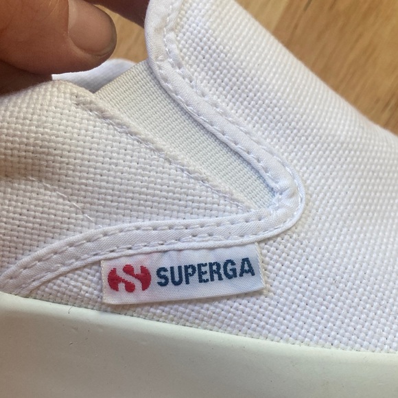 Superga White Canvas Slip-On Sneakers NWOT - Picture 5 of 7